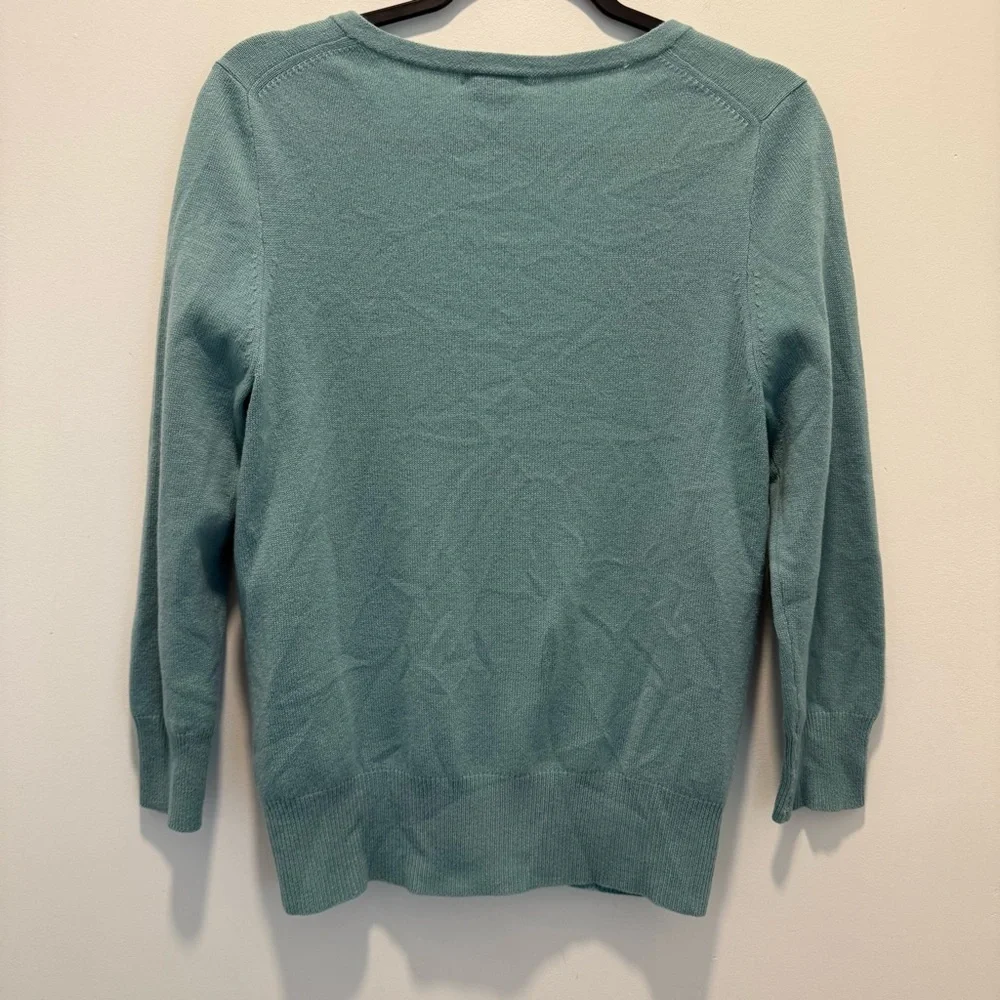 J. Crew Light Blue 100% Cashmere Zip Cardigan. Size Medium.